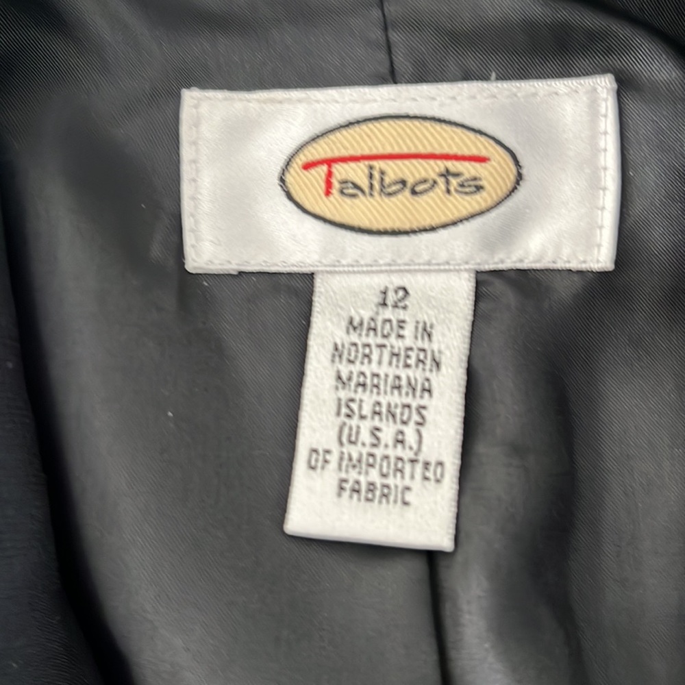 Talbots Woman’s Jacket Open Front Color Black/Whi… - image 3